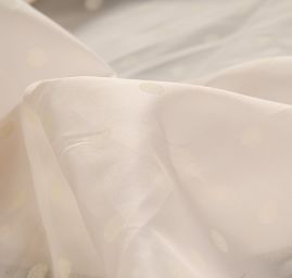 Organza vzor puntík růžová