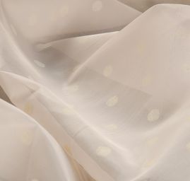 Organza vzor puntík růžová