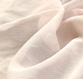 Transparentní pletenina pružný tyl puntík růžový