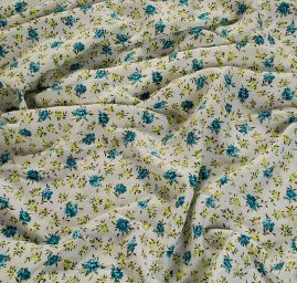 Viskozová látka tisk modré květy