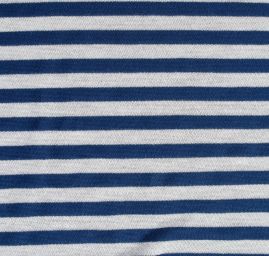 Letní úplet bavlna směs proužky modrá/bílá