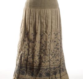 Žakárová látka oboustranná béžovozelená