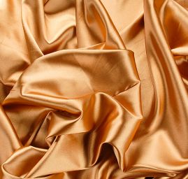 Satén taft pružný zlatý