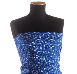 Bavlněná látka modrotisk lístky bílá/modrá