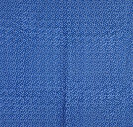 Bavlněná látka modrotisk lístky bílá/modrá