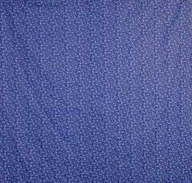 Bavlněná látka modrotisk lístečky kytička /bílá modrá