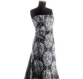 Bavlněná látka modrotisk ptáčci