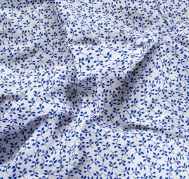 Bavlněná látka modrotisk lístečky/modrá bílá