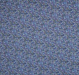 Šifon plisé imitace kašmírového vzoru zlenomodrý