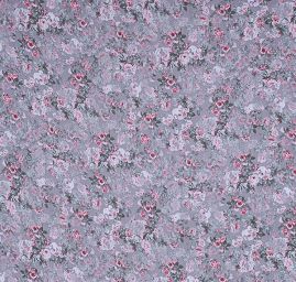 Šifon plisé květinový motiv červenošedý