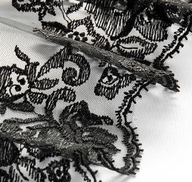 Krajka lem černá vzdušná na tylu