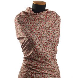 Bavlna směs kytičky červená/starorůžová/žlutá