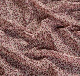 Bavlněný etamín tisk drobné květy růžová