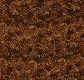 Pružná krajka tisk paisely motiv hnědorezavá