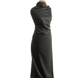 Žakárová látka geometrický vzor černá