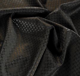Žakárová látka geometrický vzor černá