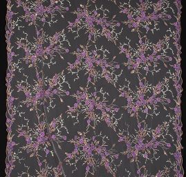 Efektní krajka vyšívaný tyl fialová