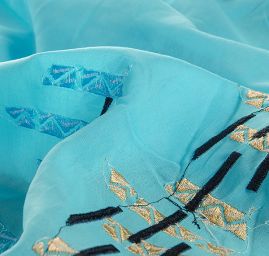 Madeira motiv geometrický modrá