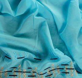 Madeira motiv geometrický modrá