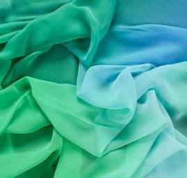 Šifon duhový sv. zelený/sv. modrý/tm. zelený