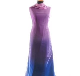 Šifon duhový levandulový/fialový/modrý