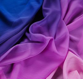 Šifon duhový levandulový/fialový/modrý