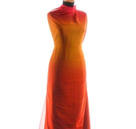 Šifon duhový červený/oranžový/fuchsiový