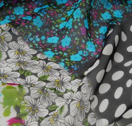 Hedvábný šifón patchwork 