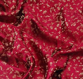 Látka brokát drobný vzor ve vínové