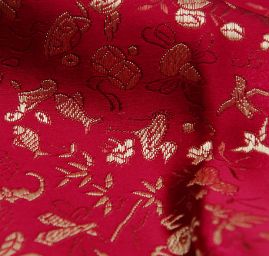 Látka brokát drobný vzor ve vínové