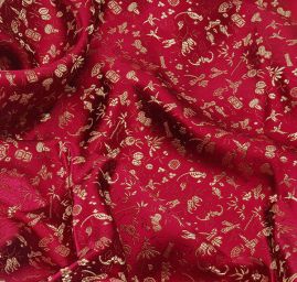 Látka brokát drobný vzor ve vínové