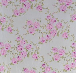 Žoržetový úplet tisk růže sv.zelená