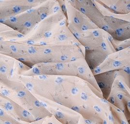 Pletenina žoržetového vzhledu tisk drobné květy