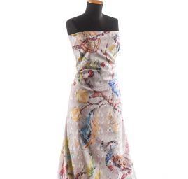 Žakárová látka tisk páv