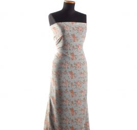 Jemný pružný šifon vzor růže na sv.zeleném