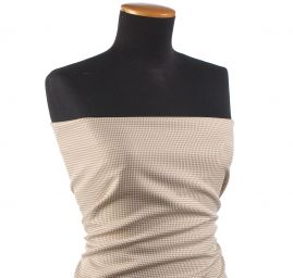 Kostýmová látka drobný pepito vzor hnědosmetanový