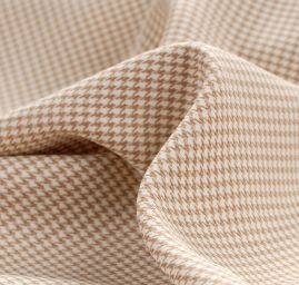 Kostýmová látka drobný pepito vzor hnědosmetanový