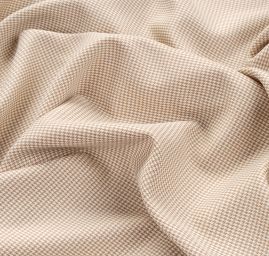 Kostýmová látka drobný pepito vzor hnědosmetanový