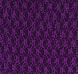 Pružná krajka květinový motiv tm. fialová