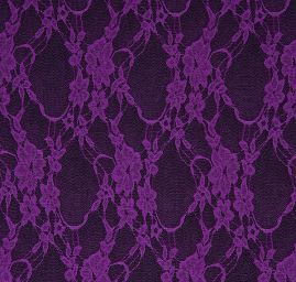 Pružná krajka květinový motiv tm. fialová