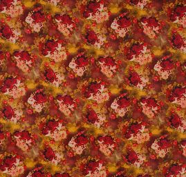 Jemný šifon motiv růží v pastelových barvách  hnědá