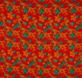 Šifon motiv velkých květů červená