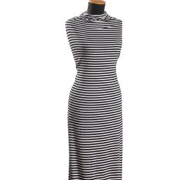 Jemný viskozový úplet modro/bílý proužek