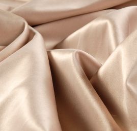 Satén pružný matný béžové barvy