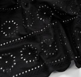 Krajka madeira květy/lístky černá