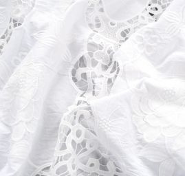 Krajka madeira květinová bordura s krajkou bílá