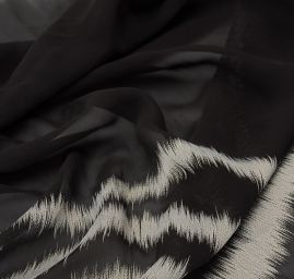 Efektní šifon černošedé vlny