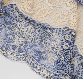 Krajka šifon blue