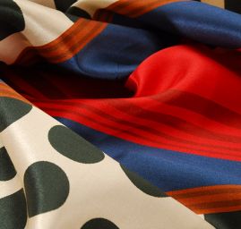 Efektní satén puntíky/pruhy II.jakost