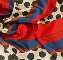 Efektní satén puntíky/pruhy II.jakost